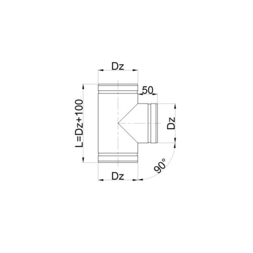 TRÓJNIK OCYNK "T" FI 500 90ST  WEN