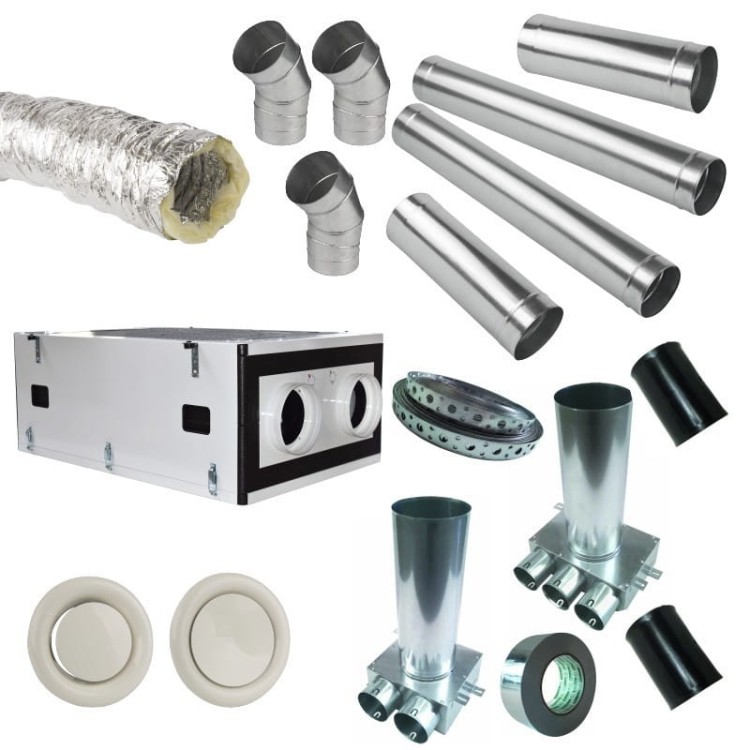 ZESTAW REKUPERACYJNY DOM PARTEROWY 100-120m2 WERSJA  WISZĄCA  BASIC