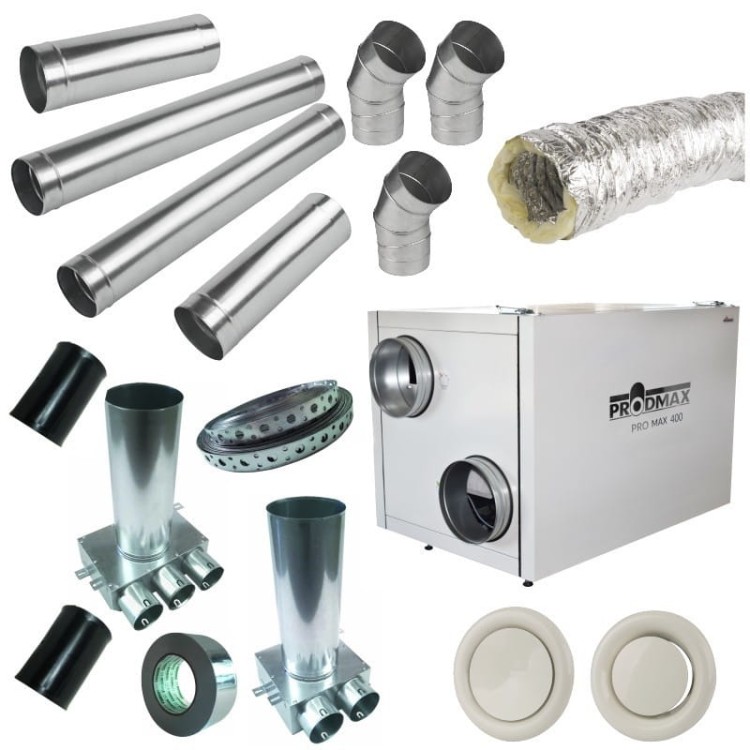 ZESTAW REKUPERACYJNY DOM PIĘTROWY 120-140m2 WERSJA  WISZĄCA CLASSIC