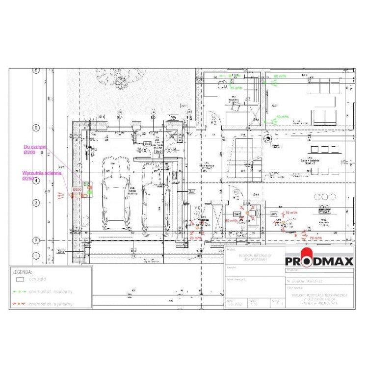 ZESTAW REKUPERACYJNY DOM PARTEROWY 120-140m2 WERSJA WISZĄCA  BASIC