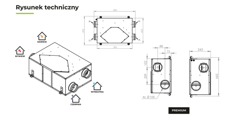 Rekuperator sufitowy heko 250 premium — zdjęcie 6