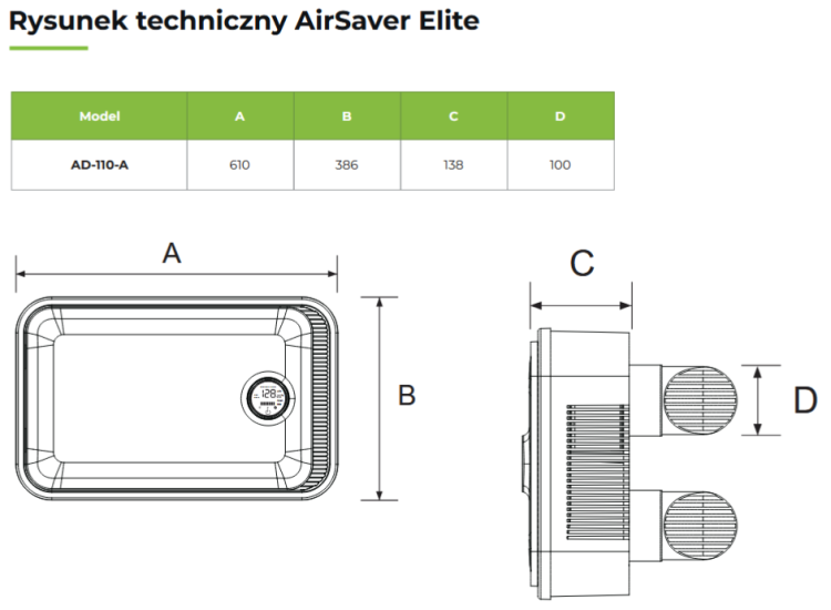 Rekuperator ścienny airsaver elite — zdjęcie 2