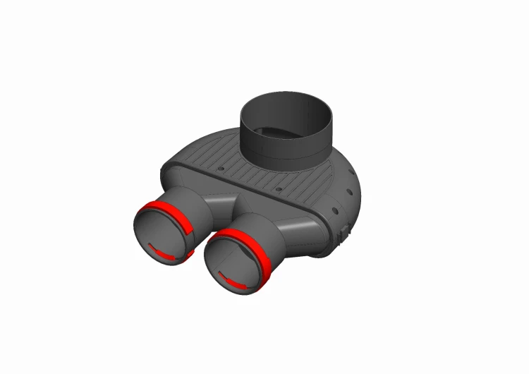 Skrzynka rozprężna do rekuperacji 2x75/125/TPK średnica 125mm — zdjęcie 4