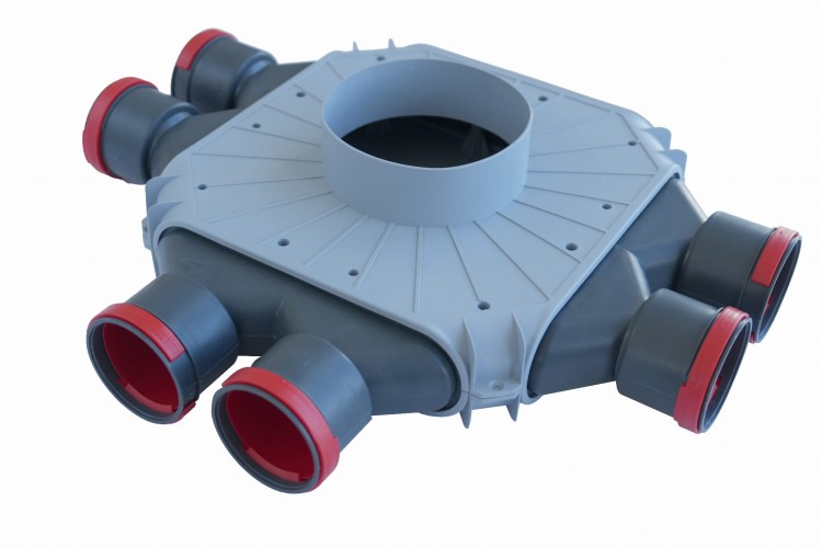 Rozdzielacz rekuperacji skrzynka rozdzielcza 6x75/200/TPK z przyłączem 160mm — zdjęcie 3