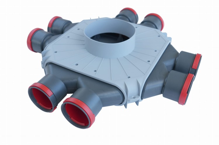 Rozdzielacz rekuperacji skrzynka rozdzielcza 8x75/160/TPK z odejściem 160mm — zdjęcie 3