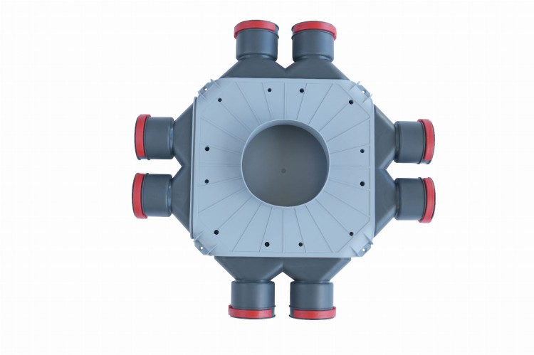 Rozdzielacz rekuperacji skrzynka rozdzielcza 8x75/160/TPK z odejściem 160mm — zdjęcie 5