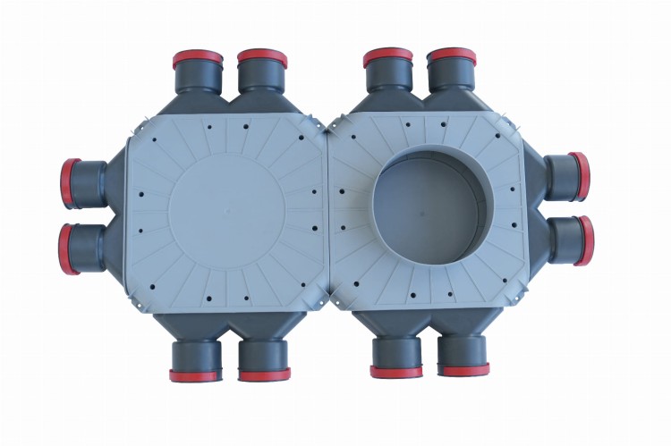 Rozdzielacz rekuperacji skrzynka rozdzielcza 12x75/200/TPK z przyłączem 200mm — zdjęcie 5