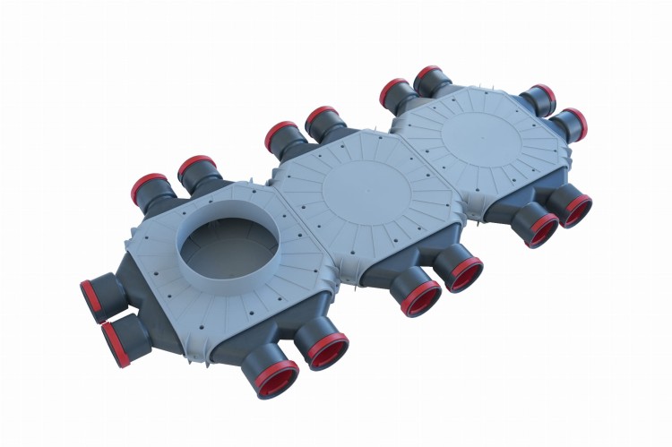 Rozdzielacz rekuperacji skrzynka rozdzielcza 16x75/200/TPK z przyłączem 200mm — zdjęcie 3