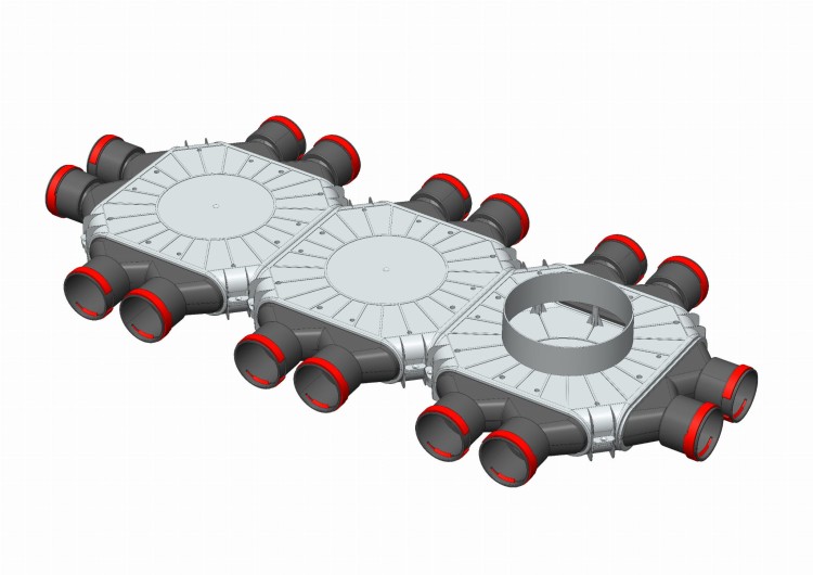 Rozdzielacz rekuperacji skrzynka rozdzielcza 16x75/200/TPK z przyłączem 200mm — zdjęcie 4