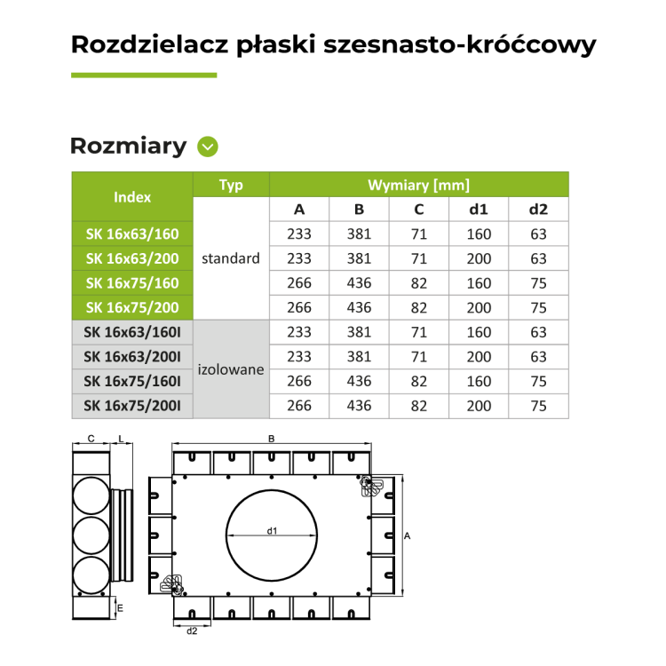 Rozdzielacz płaski 16X75/200 OC — zdjęcie 2