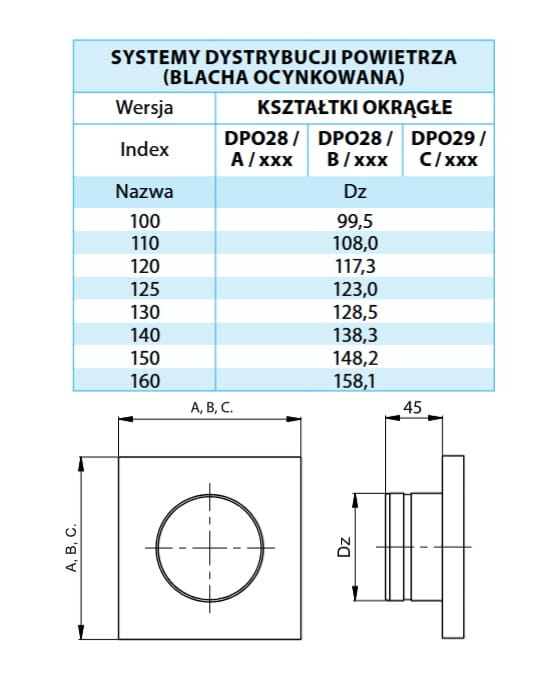 Przejście na kratkę ocynk FI 100/170X170 — zdjęcie 2