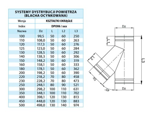 Trójnik ocynk "T" FI 130 45ST WEN — zdjęcie 4