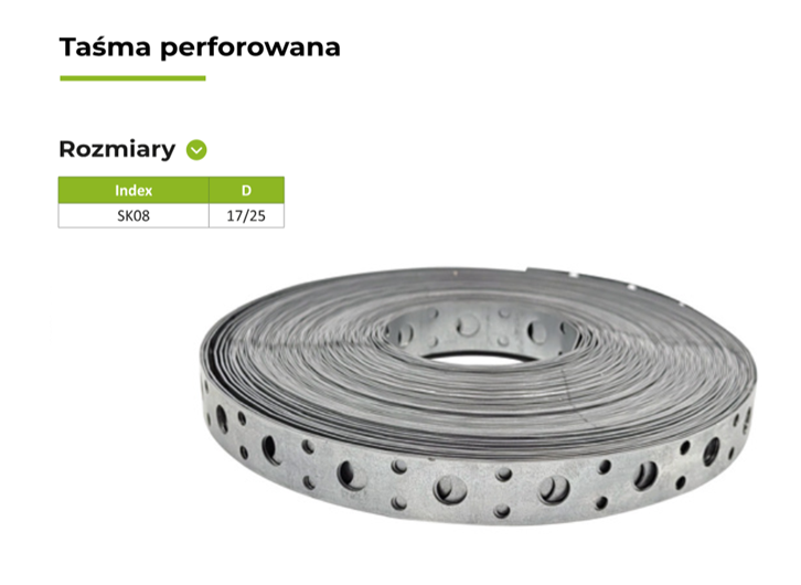 Taśma perforowana ocynk 17mm/25MB — zdjęcie 3