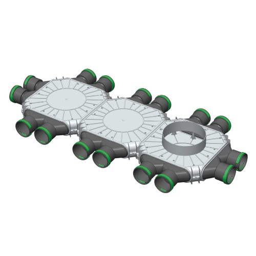 Rozdzielacz rekuperacji skrzynka rozdzielcza 16x75/200/TPK z przyłączem 200mm