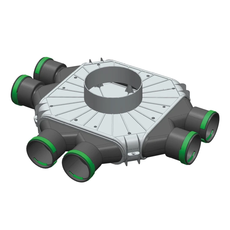 Rozdzielacz rekuperacji skrzynka rozdzielcza 6x75/200/TPK z przyłączem 200mm