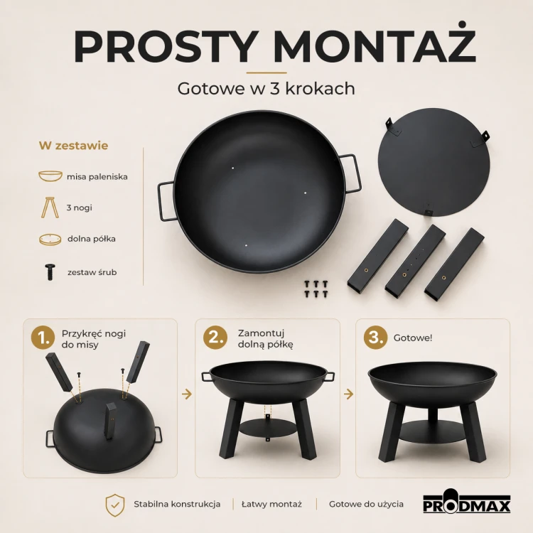 Palenisko ogrodowe FIRE BOWL składane 58cm — zdjęcie 4