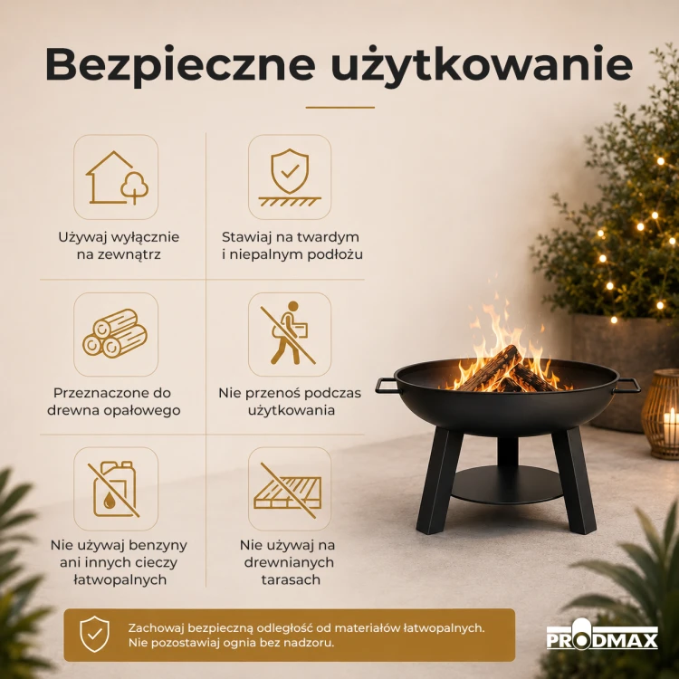 Palenisko ogrodowe FIRE BOWL składane 58cm — zdjęcie 6