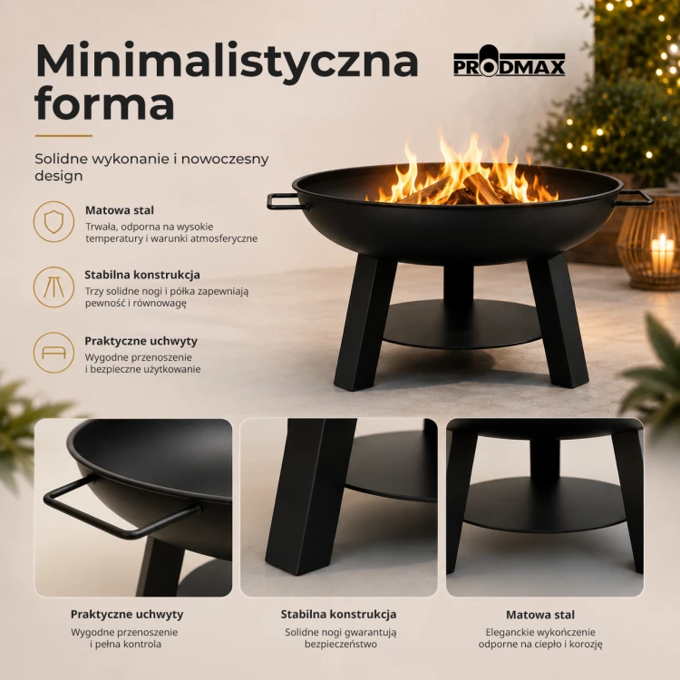 Palenisko ogrodowe FIRE BOWL składane 58cm — zdjęcie 7