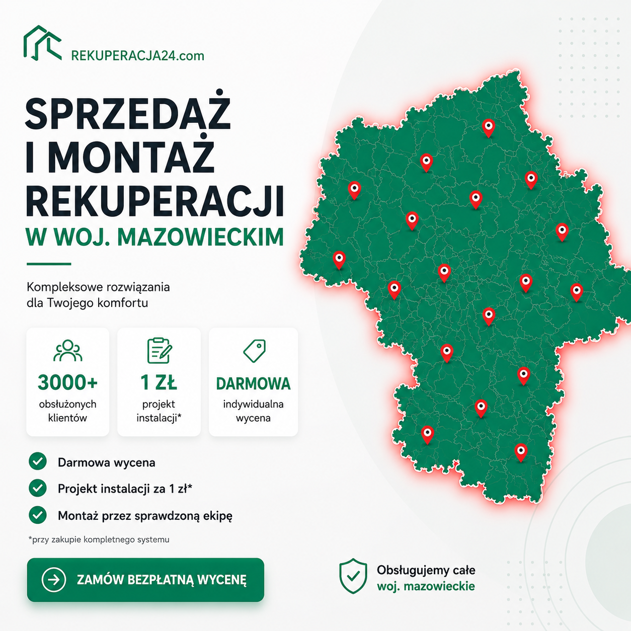 Sprzedaż i montaż rekuperacji w woj. mazowieckim – rekuperacja24.com